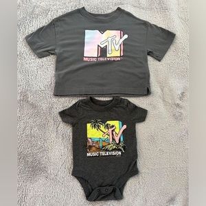 NEW GAP Baby MTV Onesie 3-6 Months & Mama GAP MTV Crop Top SM